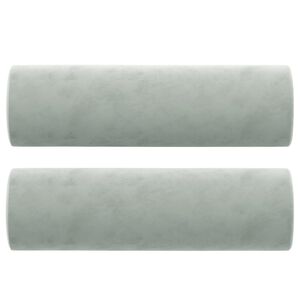 vidaXL pyntepuder 2 stk. &Oslash;15x50 cm velour lysegr&aring;