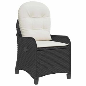 vidaXL Liggestol med pude Sort 56 x 66 x 95 cm polyrattan