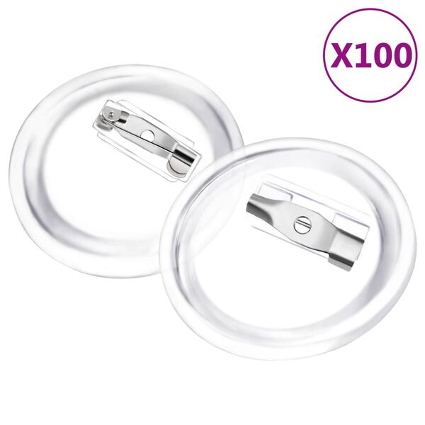 vidaXL dele til badges med nål 100 sæt 25 mm akryl
