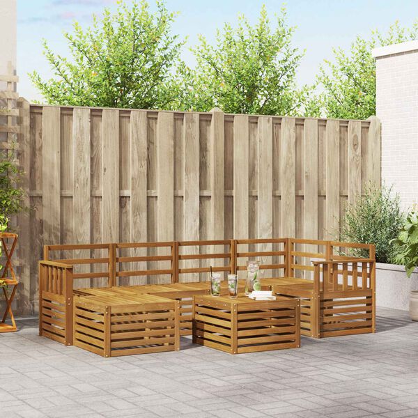 vidaXL Sofas&aelig;t Naturfarvet Massivt Akacietr&aelig;