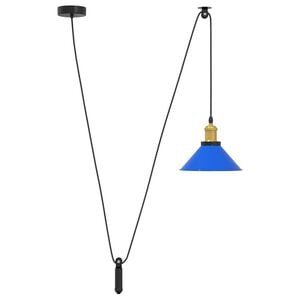 vidaXL pendellampe h&oslash;jdejusterbar E27 &Oslash; 22 cm metal glans m&oslash;rkebl&aring;