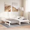 vidaXL daybed med udtr&aelig;k 2x(90x190) cm massivt fyrretr&aelig; hvid