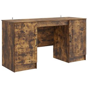 vidaXL Bord med hylde R&oslash;get eg 142,5 x 50 x 75 cm Konstrueret tr&aelig;