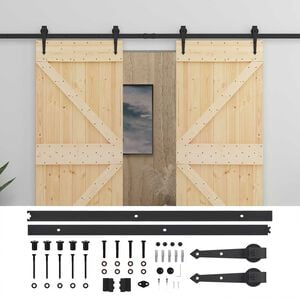 vidaXL Skyded&oslash;r 2 stk. 80 x 210 cm Massivt fyrretr&aelig;