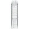 vidaXL buede gabionkurve 14 stk. 200x30x100/120 cm galvaniseret jern