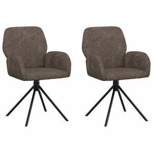 vidaXL Svingende Spisestole 2 stk. Faux Suede L&aelig;der M&oslash;rkegr&aring;