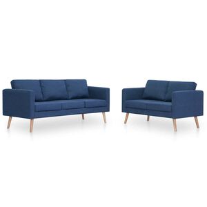 vidaXL sofas&aelig;t i 2 dele stof bl&aring;