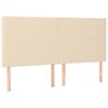 vidaXL sengeramme uden madras 200x200 cm stof cremefarvet