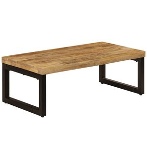 vidaXL sofabord 100x50x35 cm massivt mangotr&aelig; og st&aring;l