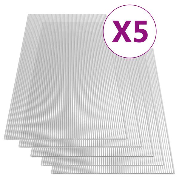 vidaXL polykarbonatplader 5 stk. 6 mm 150x65 cm