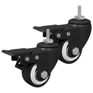 vidaXL Hjul 2 pcs Sort M6 x 37 mm Jern og nylon