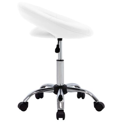vidaXL arbejdsstol med hjul kunstlæder hvid