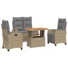 vidaXL spisebordss&aelig;t til haven 4 dele med hynder polyrattan beige