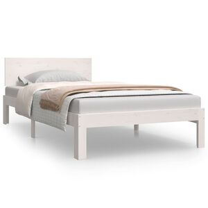 vidaXL sengeramme 100x200 cm massivt fyrretr&aelig; hvid