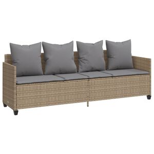 vidaXL loungesofa med hynder polyrattan beige