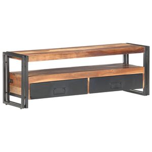 vidaXL tv-bord 120x30x40 cm massivt teaktr&aelig;
