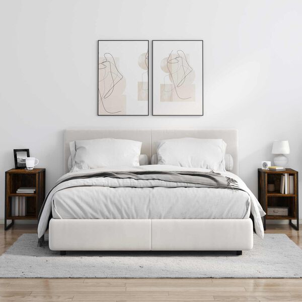 vidaXL Sengebord R&oslash;g Eg 39,5 x 30 x 50 cm Konstrueret tr&aelig;