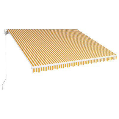 vidaXL foldemarkise manuel betjening 400 x 300 cm gul og hvid