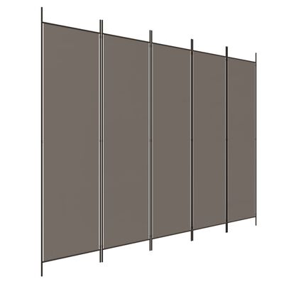 vidaXL 5-panels rumdeler 250x220 cm stof antracitgrå