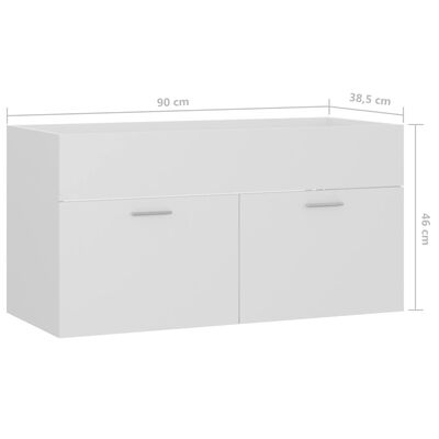 vidaXL vaskeskab 90x38,5x46 cm spånplade hvid