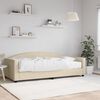 vidaXL daybed med madras 100x200 cm stof cremefarvet