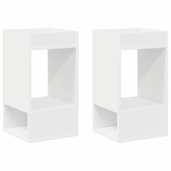 vidaXL Endebord 2 pcs Hvid 30 x 30 x 56 cm Konstrueret tr&aelig;
