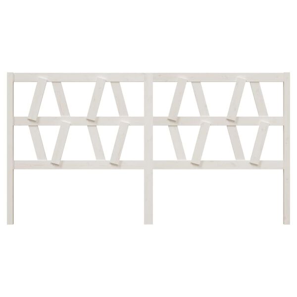 vidaXL sengegærde 186x4x100 cm massivt fyrretræ hvid