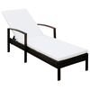 vidaXL liggestol med hynde polyrattan brun
