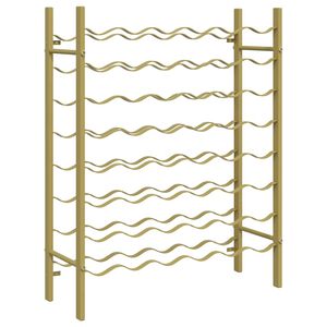 vidaXL vinreol til 48 flasker metal guldfarvet