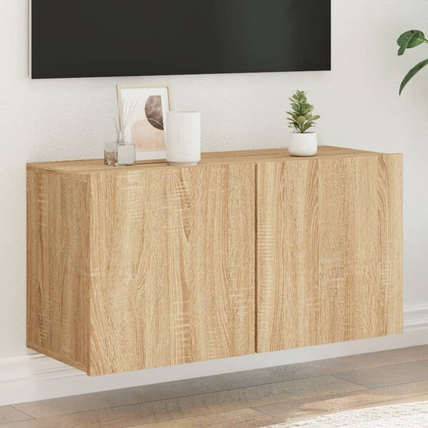 vidaXL v&aelig;gh&aelig;ngt tv-bord 80x30x41 cm sonoma-eg