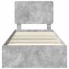 vidaXL Sengestel med hovedg&aelig;rde Beton Gr&aring; 90 x 200 cm Konstrueret tr&aelig;