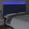 vidaXL sengegavl med LED-lys 180x5x118/128 cm stof bl&aring;