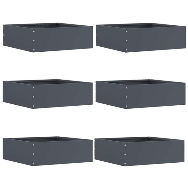 vidaXL Pl&aelig;nekant 6 pcs Antracit 40 x 40 x 13 cm St&aring;l
