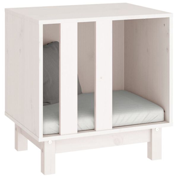 vidaXL hundehus 50x40x52 cm massivt fyrretræ hvid