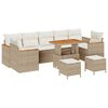 vidaXL Havesofa S&aelig;t 10 pcs Beige polyrattan