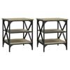 vidaXL sideborde 2 stk. 40x42x50 cm konstrueret tr&aelig; sonoma-eg