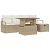 vidaXL Havesofa S&aelig;t 6 stk. Beige polyrattan
