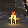 vidaXL Belyst Gnom med 60 LED'er Varm hvid 71 x 64 cm Glitterstof