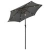 vidaXL parasol med LED-lys 200x211 cm aluminium antracitgrå