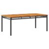 vidaXL havebord 180x90x75 cm polyrattan og akacietr&aelig; sort