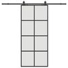 vidaXL skyded&oslash;r med hardwares&aelig;t 90x205 cm ESG glas sort