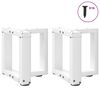 vidaXL sofabordsben T-formet 2 stk. hvid 30x25x(30-31) cm st&aring;l