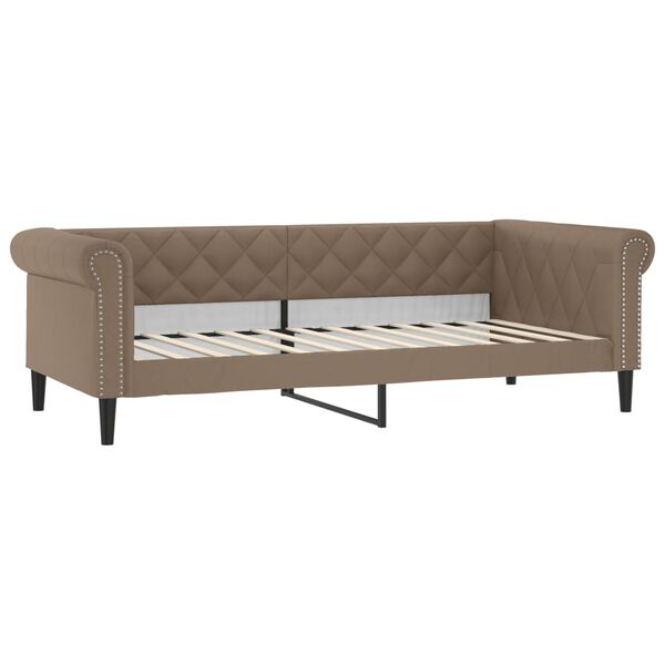 vidaXL daybed med udtræk og madrasser 90x200 cm kunstlæder cappuccino