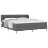 vidaXL Box spring seng med madras M&oslash;rkegr&aring; 180 x 200 cm Stof