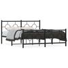 vidaXL sengeramme med sengegavl og fodg&aelig;rde 150x200 cm metal sort