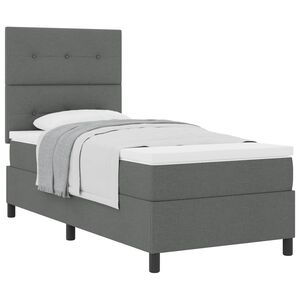 vidaXL Box spring seng med hovedg&aelig;rde M&oslash;rkegr&aring; 80 x 200 cm Stof