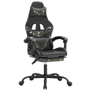 vidaXL gamingstol med fodst&oslash;tte kunstl&aelig;der sort og camouflage
