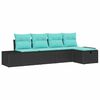 vidaXL Havesofa S&aelig;t 5 stk. Sort polyrattan