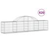 vidaXL buede gabionkurve 20 stk. 200x30x40/60 cm galvaniseret jern