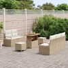 vidaXL Havesofa S&aelig;t med pude 8 pcs Beige polyrattan